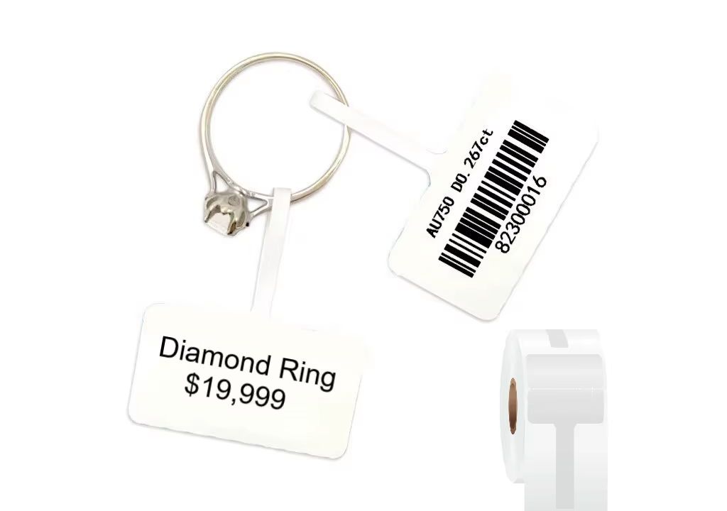 Etiqueta Adhesiva TD de 32*68mm 450 unid Joyeria plastificado