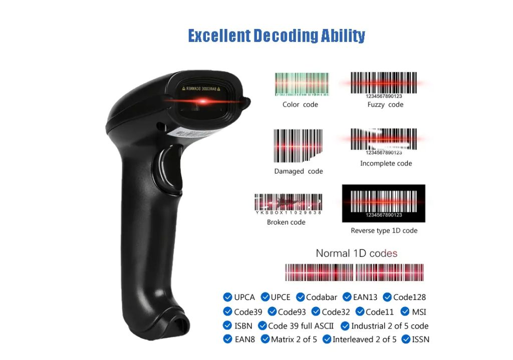 Lector de Códigos de Barras Inalámbrico Parante-Usb-Bluetooth YHDAA YHD-5700DB